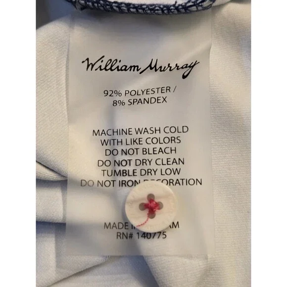William Murray Golf Dress Women’s Small Blue Print Polo Performance Stretch - Picture 6 of 9
